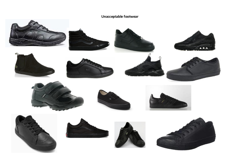 Unacceptable footwear